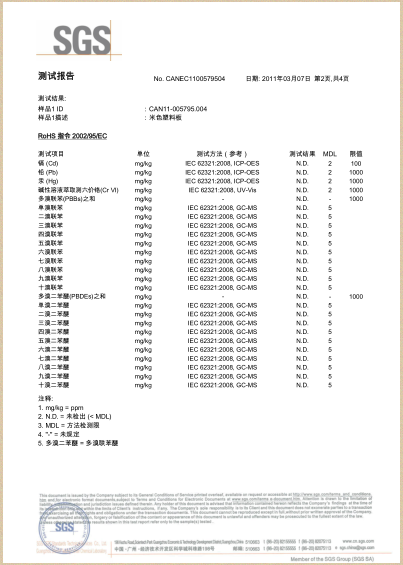 ABS material certification report
